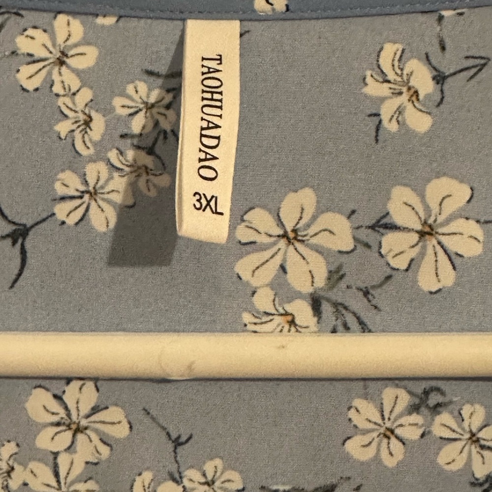 Amazon Blue Floral Blouse - Picture 5 of 6
